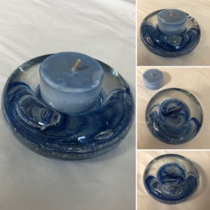 Blue Memorial Tea Light Candle Holder