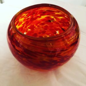 Fire! Orange, Red & Yellow blown bowl